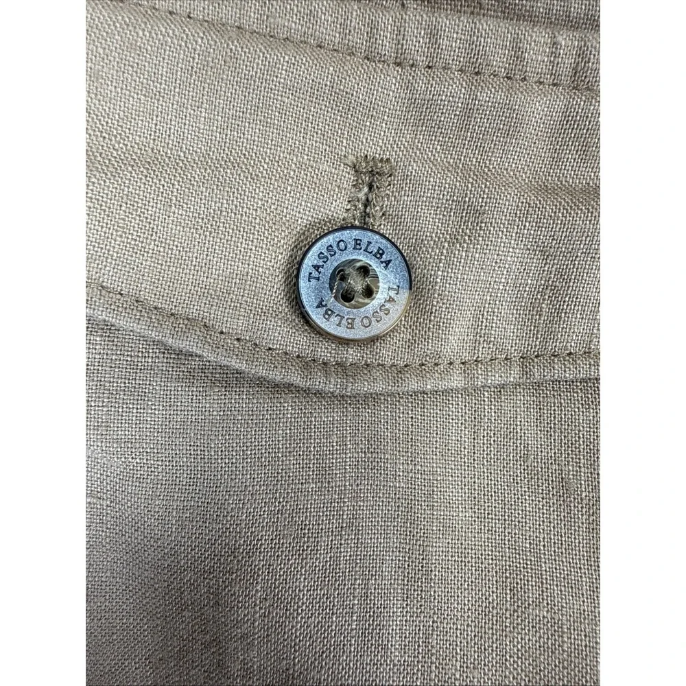 Tasso Elba Linen Pants Men's 32X30 (34x27)‎ Khaki Tan Island 100% Linen ***READ